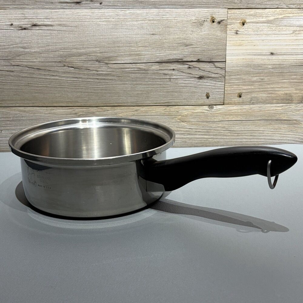 Vintage Colonial 2 Quart Sauce Pot Pan Stainless Steel Heavy Duty 3 Ply 18-8 USA
